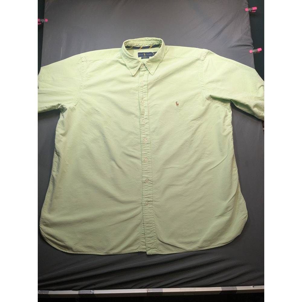 Polo Ralph Lauren Mens 2XB Classic Fit Oxford Shirt Mint Green Long Sleeve Pony